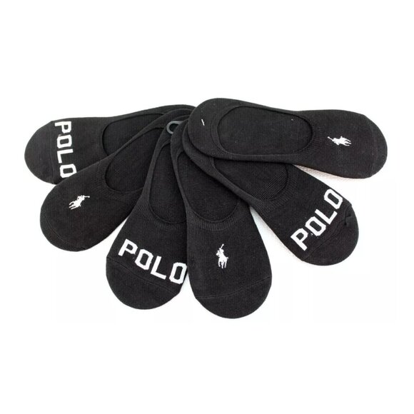 Polo Ralph Lauren Womens No Shock Dress Sock Liners Black 6-Pair ZW727917PKN